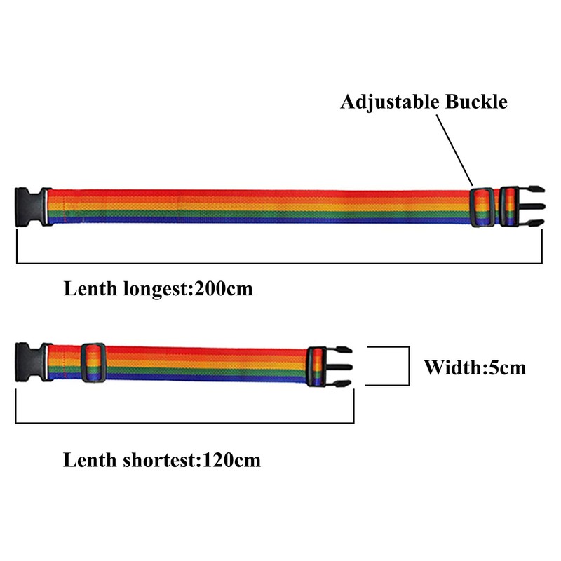 2 Pack Suitcase Belts, Adjustable Luggage Straps, Bright Colors Travel