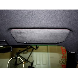 RedlineGoods sun visor covers compatible with Toyota GT86 2012-20. Tailor made - not universal! Genuine top-grade Italian Black leather with Red thread