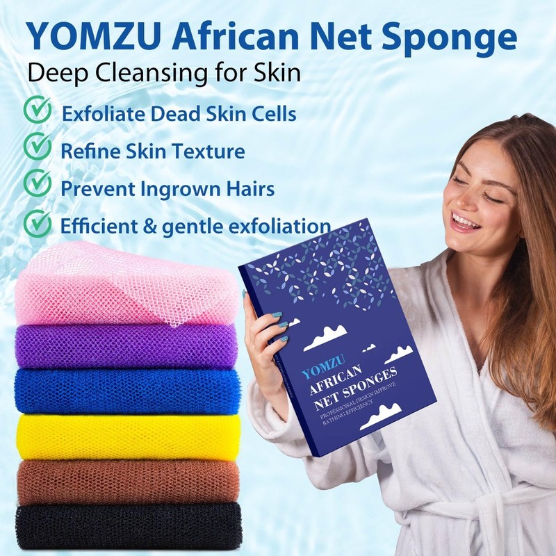 Esponja africana de red exfoliante de 6 piezas YOMZU para
