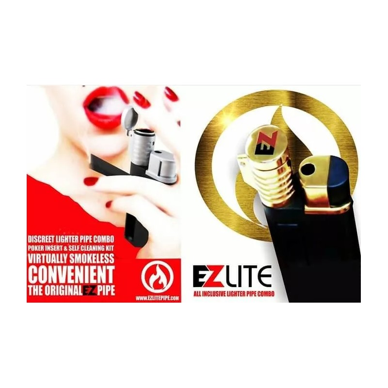 EZ LITE 2 Pack Refillable Butane Lighter Pipe Smokeless Wind