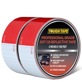 DOT C2 Reflective Tape 2IN x 200 FT - Outdoor Waterproof Conspicuity Tape - Red White Reflector for Trailers, Vehicles, Boats - Safety Caution Tape