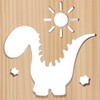 Wood Carving Lamp Dinosaur Hollow Pattern Warm White Light USB
