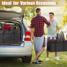 PEASUG Insulated Bags for Food Delivery, XXXL Pizza Delivery Bags, Large Capacity Cooler Bag Keep Food Warm for Grocery Shopping and Catering, Foldable, Heavy-Duty (Red)