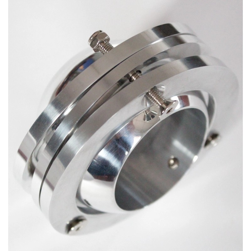 CNCDPT 2" Polished Aluminum Swivel Base Steering Column Floor Mount