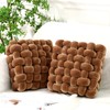Wenqik 2 Pcs Knot Pillow Soft Throw Pillow Home Decoration Cushion Square Office Knotted Plush Throw Cushion for Living Room Bedroom Sofa Couch Living Room Decor, 12'' x 13''(Brown)