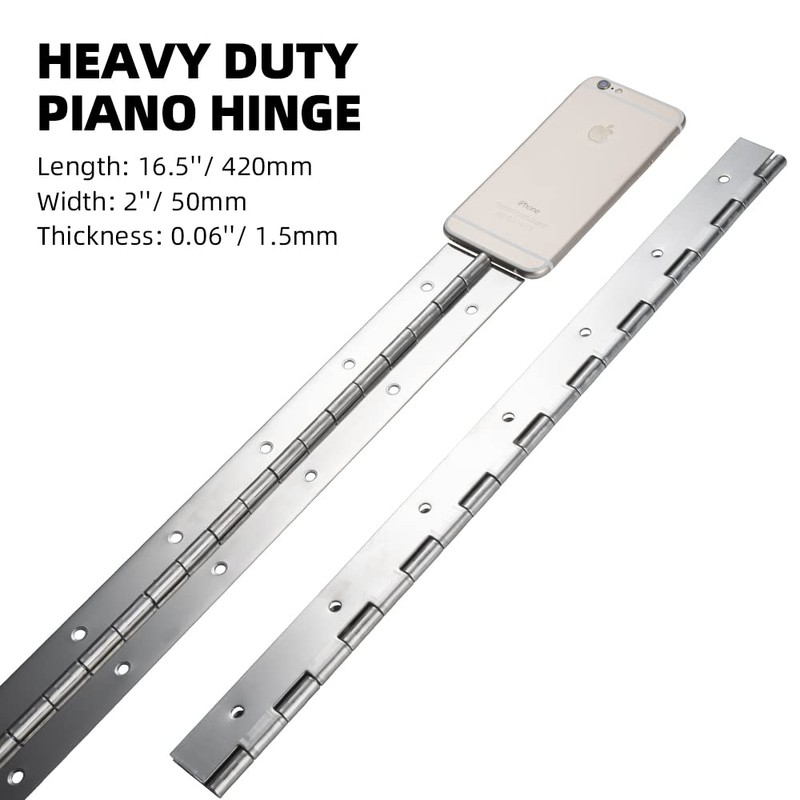 Marine Grade 304 Stainless Steel Piano Hinge, 16.5"X2" Continuous Boat