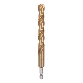 HARFINGTON 1/4" Hex Shank Drill Bit 12.5mm Titanium Drill Bits Set M35 High Speed Steel Twist Drill Bit 150mm Long Fully Ground for Wood, Stainless Steel, Metal, Plastic Plastic