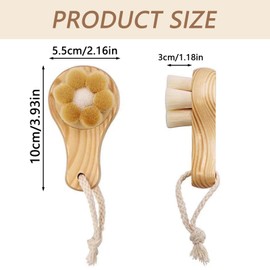 Facial Cleaning Brush Soft Bristle Face Cleaning Deep Pore Cleaning Wood Handle Facial Brush Makeup Removal Massaging Brush for Washing Pore Exfoliation