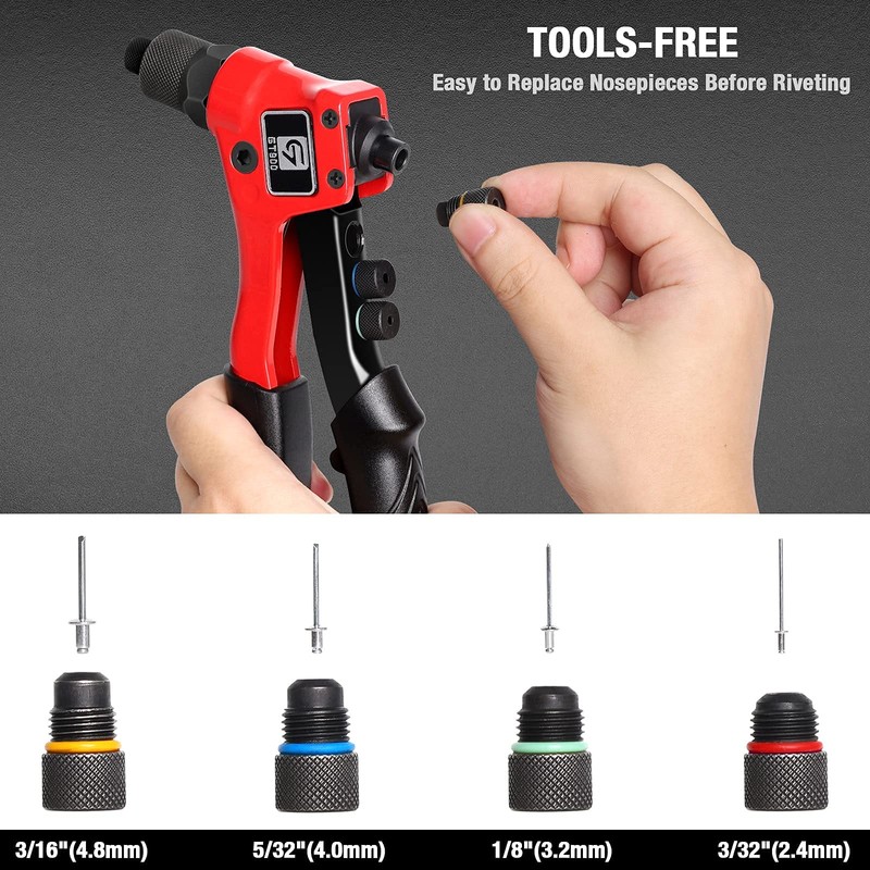 Rivet Gun, GIANTISAN Pop Rivet Tool Kit with 200 Rivets