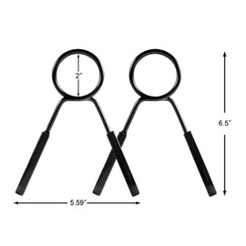 Lestino Spring Clip Collars for Olympic Barbell 2-inches, Barbell Collar Clip Weightlifting Accessory with Easy-Grip Handle (Sold in Pair)