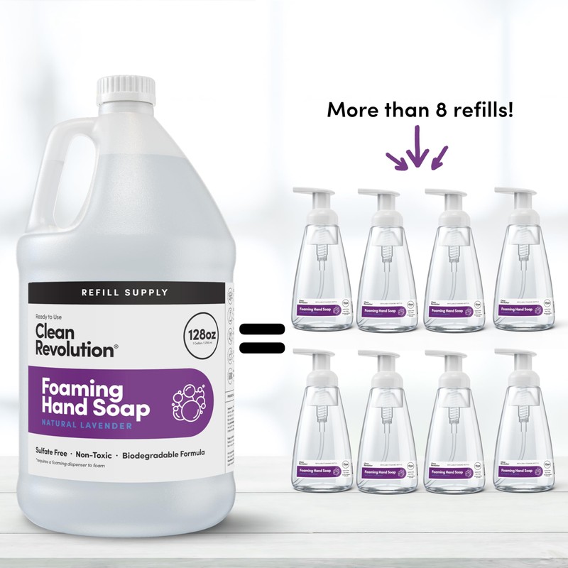 Clean Revolution Foaming Hand Soap Refill Supply Container, Ready to