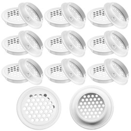 NAROSEBE Pack of 20 Ventilation Grille Round White 35 mm Ventilation Grille Stainless Steel Ventilation Hole Ventilation Cover Round Door Ventilation Grille Ventilation Hole Ventilation Flap