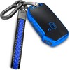 Yonmcfn for kia Key fob Cover with Metal/Leather Keychain,TPU 5