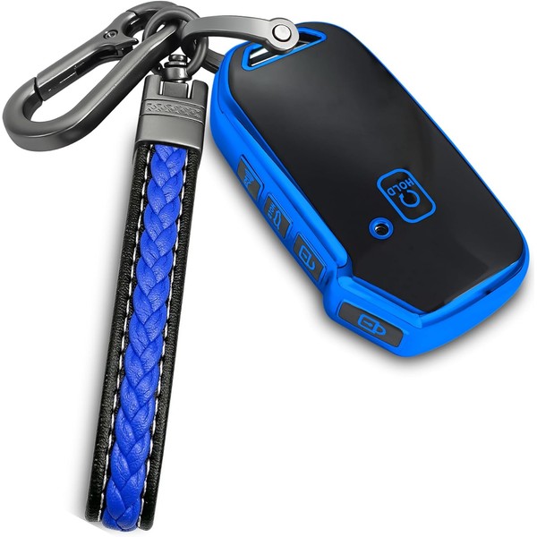 Yonmcfn for kia Key fob Cover with Metal/Leather Keychain,TPU 5