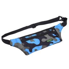 NRVTRE Boys Girls Kids Comouflage Fanny Pack Travel Bum Bag Money Waist Belt Walking Holiday Pouch (Blue)