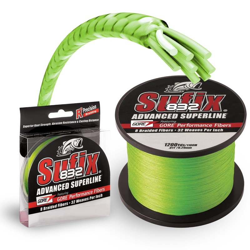 Sufix 832 Braid 50 lb Neon Lime 300 yards