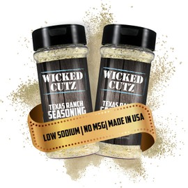 Wicked Cutz Texas Ranch Grill Seasoning Set, 2 Pack of Grilling Spices, Jerky Seasoning, Low Sodium & No MSG Spices & Seasonings