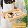Vicenpal 4 Pcs Bamboo Wicker Serving Trays for Foods &