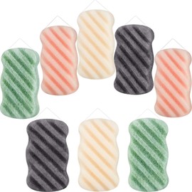 8 Pieces Konjac Soft Bath Shower Sponge Body Pouf Scrubber Exfoliating Facial Cleaning Sponges Foam Loofah for Women Men Kids