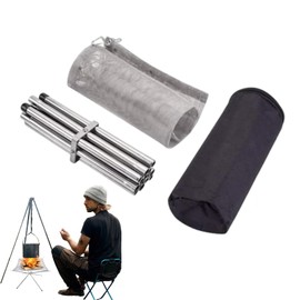 Fire Pit for Wood Burning | Wood Burning Steel Wire Mesh Fire Pit - Charcoal Grill Tool with Carrying Bag for Backpacking Fishing Hiking Picnic Mountaineering