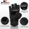 Beingfit Open Finger Gloves Boxing Gloves (MEDIUM, White)