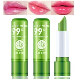 3 Labiales De Aloe Vera, Bálsamo Labial Nutritivo Y Voluminizador De Larga Duración, Hidratante, Con Brillo Labial Que Cambia De Color Con La Temperatura.