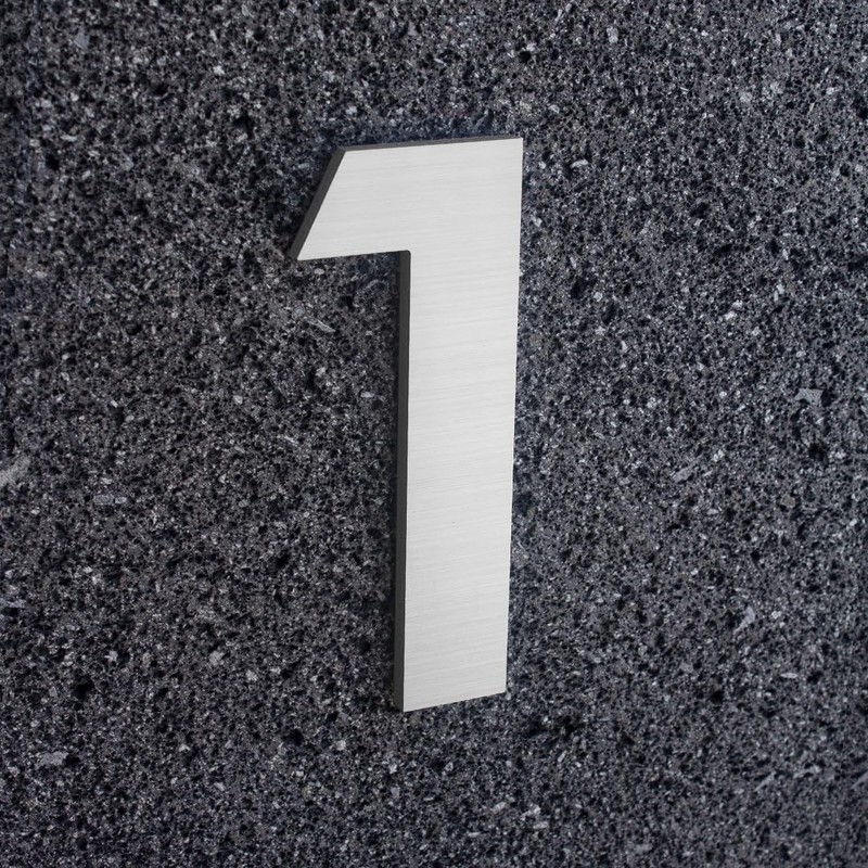 Numeros para casa delgados - 18cm 7inches - Aluminio Cepillado