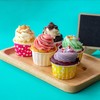 sourcing map Mini Metallic Foil Cupcake Liners for Baking Cupcake,
