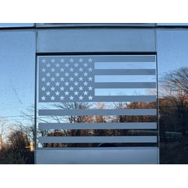 Generic for Hond@ Ridgeline 2019-2026, Rear Middle Window American Flag Decal Sticker, Matte Black Window Flag Decal for Truck, for Hond@ Ridgeline Accessories
