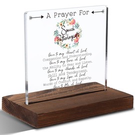 Appreciation Gift for Speech Pathologist, Religious Gifts for Speech Pathologist, Christian Gift for Speech Pathologist, Modern Acrylic Desk Plaque with Inspirational Quotes, 10 x 10 x 1.5 cm,XXD25