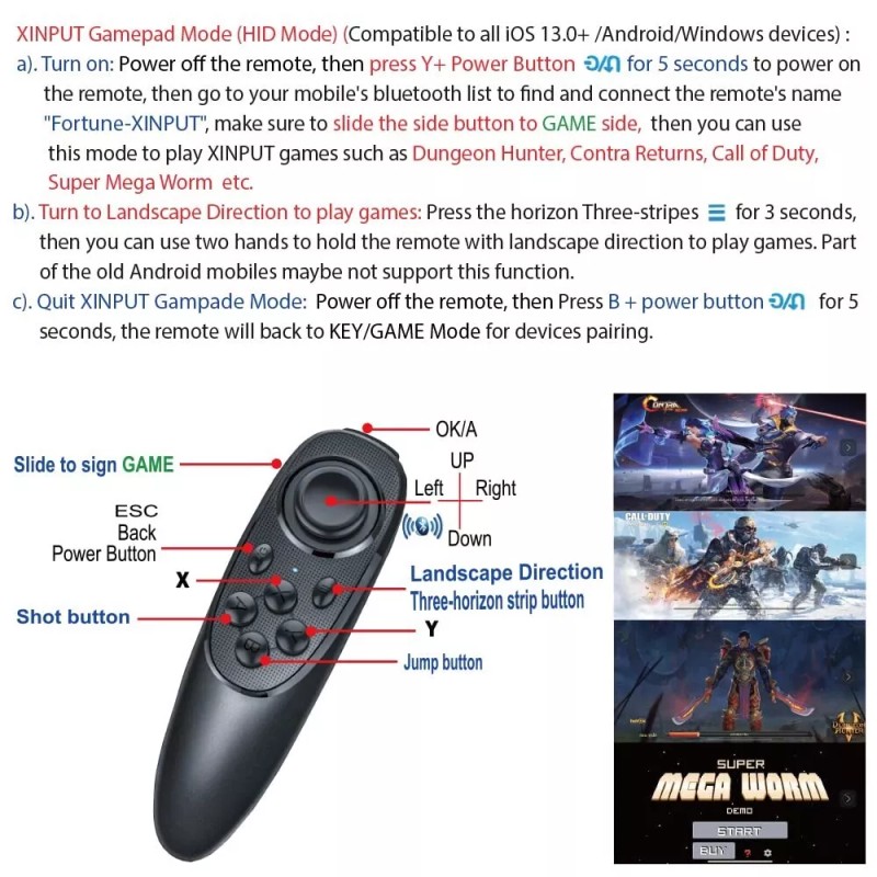 Unbranded/Generic Bluetooth Wireless VR Box Gamepad Remote Controller for iOS