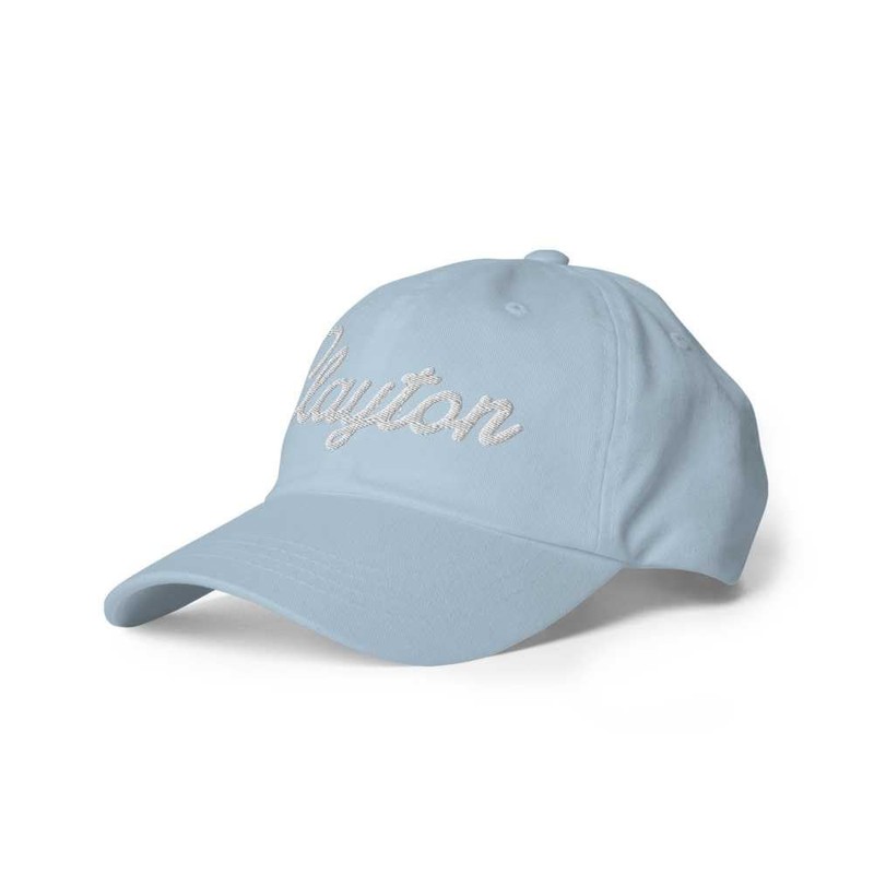Clayton Baseball Cap Clayton Dad Hat Bold Baseball Script Michigan