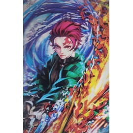 3d holographic Lenticular DEMON SLAYER  Tanjiro, Inosuke, Zenitsu Poster!!