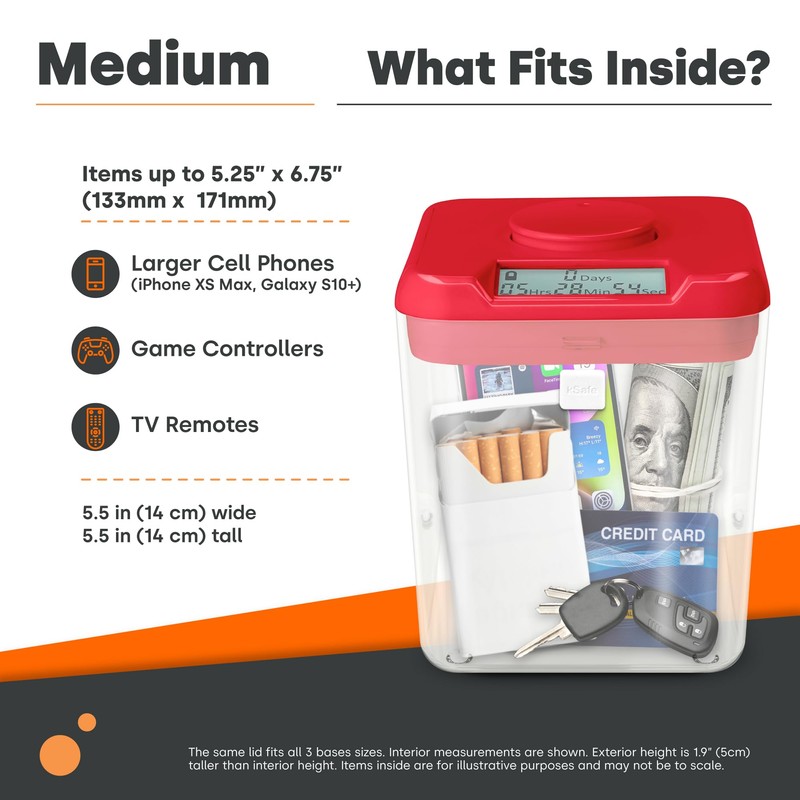 ﻿﻿﻿K-Safe Time Locking Container (Medium), Timed Lock Box for Cell