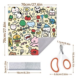 FDKYOEK Cat Grooming Wrap with Pet Nail Clipper, Cat Wrap for Cutting Nails, Cat Restraint for Nail Clipping, Fabric Cat Burrito Wrap, Multifunctional Swaddle Wrap for Cat Grooming