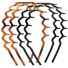 4psc Zig Zag Headbands Toothed Hair Hoop Toothed Headband,Tooth Comb Hairband Wavy Zigzag Headband Plastic Hair Hoops Zigzag Hair Band for Women Girls Fashion Hair Hoop