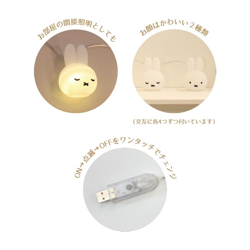 Tees Factory Miffy Garland Light, Miffy H2.4 x W1.8 x