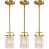 FDPBY Pressed Glass Pendant Lights Kitchen Island 3-Pack Metal Suspension