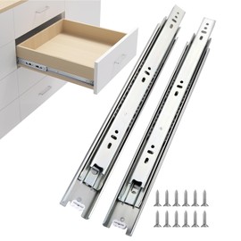 homdiy Full Extension Drawer Slides 22 Inch Side - Mount Heavy Duty Cabinet Drawer Glides 2 Pairs - Ball Bearing Kitchen Cabinet Rails 100 LB Capacity