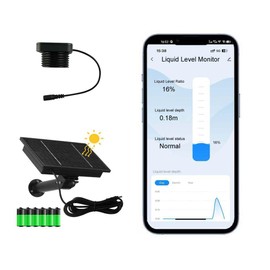 EPTTECH Smart TLC 2326-WF-S Tuya APP Efficient Solar Panel Rechargeable Battery Liquid Level Monitor WiFi Water Oil Tank Level Sensor Waterproof IP67 Household Alarm Outdoor Ultrasonic Indicator