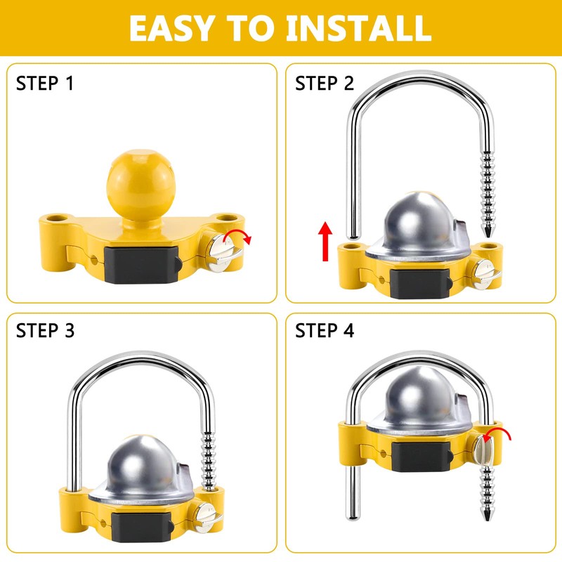 Covienapp Trailer Hitch Lock Adjustable Tow Hitch Lock Universal Ball