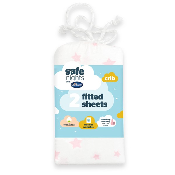 Silentnight Safe Nights Crib Size Fitted Sheets Set 100 Pour