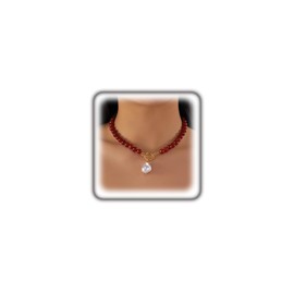 Trendy Beaded Red Necklace for Women Boho OT Buckle Choker Layered Necklaces Charm Baroque Pearl Drop Necklace Unique Aesthetics Jewelry Gift (Pearl)