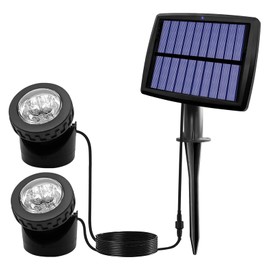 Justup Solar Pond Lighting, LED Underwater Spotlight, Pond Lighting with IP68 Waterproof, Auto On/Off Landscape Light, Garden Lighting for Garden, Patio, Tree (Pack of 2)