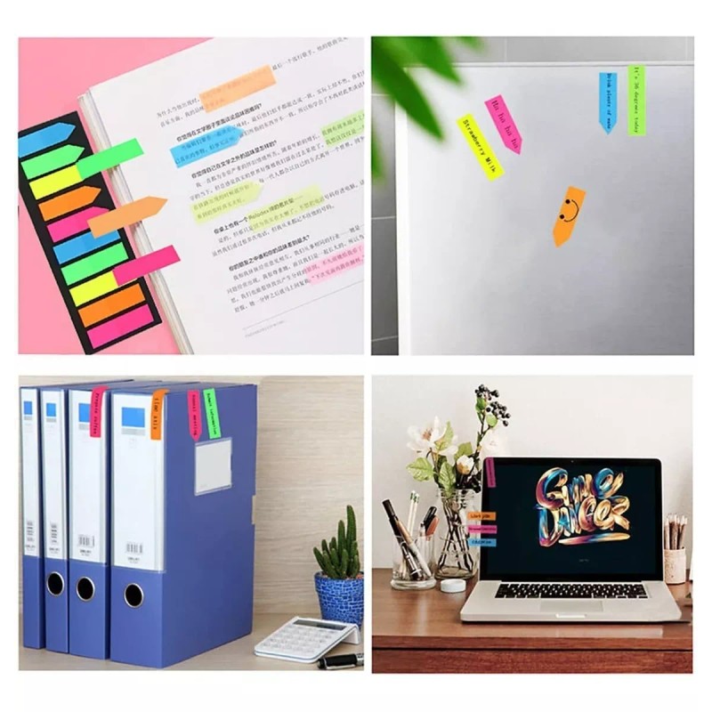 Mafab Notas Post Adhesivas Mini Banderita Fluorescente Señalador