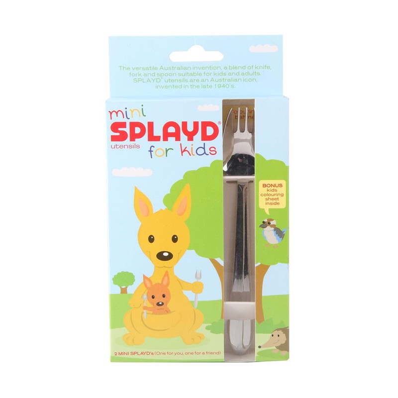 Splayd Mini Kids Utensils 2 Piece Set, Silver 74130