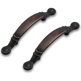 HESTIA HARDWARE 10 Pack | OIl Rubbed Bronze Cabinet Pull Handles Bronze 3 Inch Hole Center Drawer Pull and knobs Dresser Pull Arch Cabinet Handles Cupboard Kitchen Cabinet Dresser Hardware (Z10.10.O)