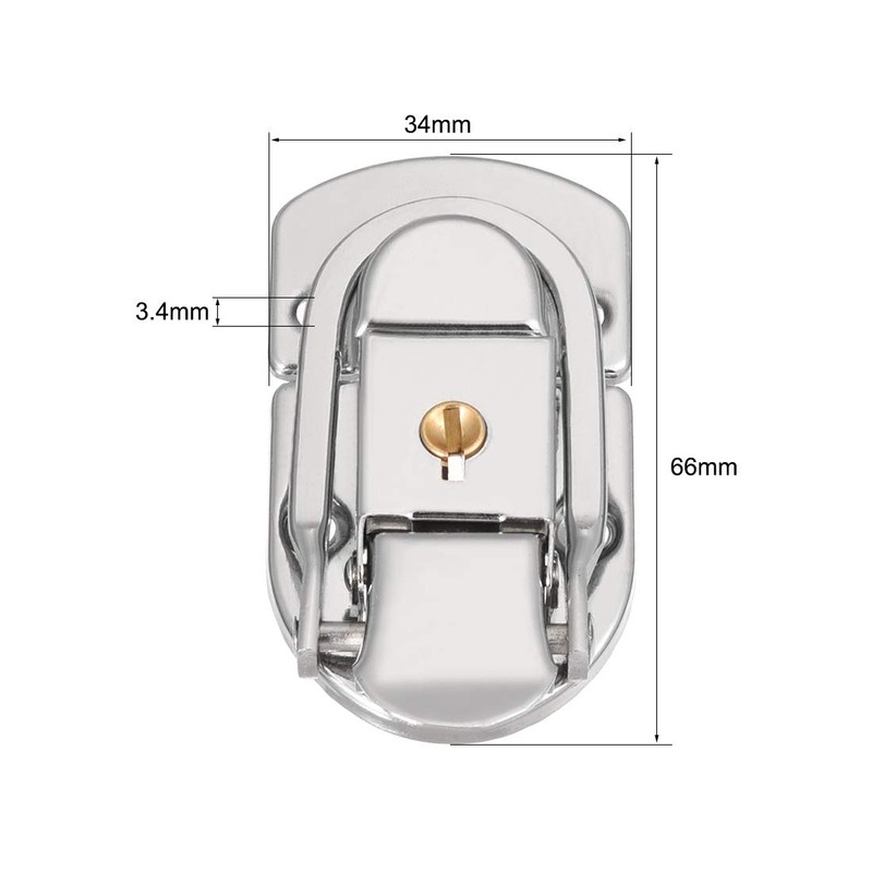 sourcing map 66mm x 34mm Metal Small Size Suitcase Lock
