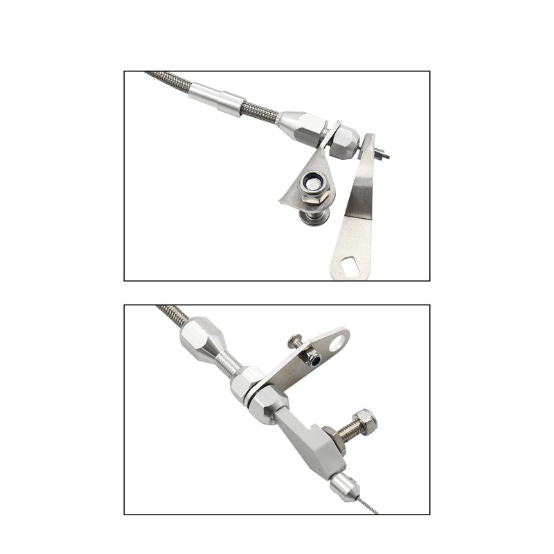 Stainless Braided Transmission Detent Kickdown Trans Wiring Kit For FORD