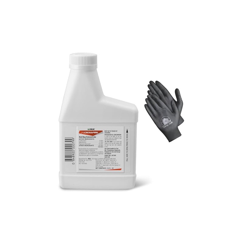 Crossfire Bedbug Concentrate 13oz + Disposable Gloves